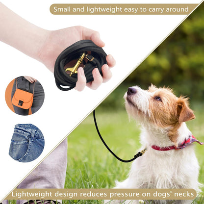Guiding Star Leather Dog Leash 6 ft x 1/4 inch,Thin and Lightweight Leather Leashes for Small Dogs,Leather Cat Leashes for Small Cats,Soft Genuine Leather Dog Training Leashes for Petite Dogs Black