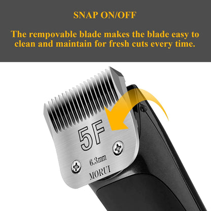 5F Cut Length 1/4”(6.3mm) Detachable Pet Dog Clipper Blades UltraEdge Series Clipper Blades for Dog Grooming Compatible with Most Andis,Oster A5 Wahl KM Series Clippers