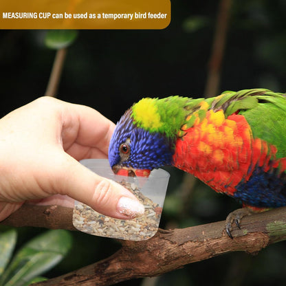 Bird Seed Storage Container Portable-3 Qt/2.8 L Clear Plastic Pet Food Container-with Measuring Cup,Airtight Wild Bird Seed Dispenser for Storing Sunflower Seed|Squirrel proof|BPA Free-Blue