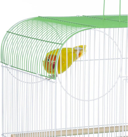 Rustic Retreat Top Bird Cage with Durable Metal Construction, Spacious Interior, and Convenient Top Access Lime Green/Flat Top