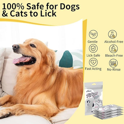 MIOSSZI 40 PCS Pet Gloves Wipes for Dogs & Cats Wipes Cleaning Deodorizing Hypoallergenic No-Rinse Pet Grooming Wipes Unscented Extra Thick Bathing Wipes for Pet Dry Cleaning Daily Care and Travel
