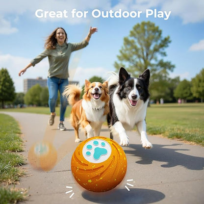 Lovkid Smart Interactive Dog Toy - Dog Ball Toys for Medium Large Dogs to Keep Them Busy, Durable ETPU Material, 3 Play Modes Automatic Moving, Bouncing, IPX7 Waterproof, Indoor & Outdoor (Orange)