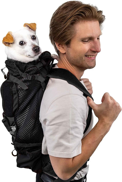 K9 Sport Sack Knavigate - Small, Midnight Black - Ideal for Dogs with 13-16” Back Length - Adjustable, Backpack-Style Carrier with Internal Frame & Padded Hip Belt