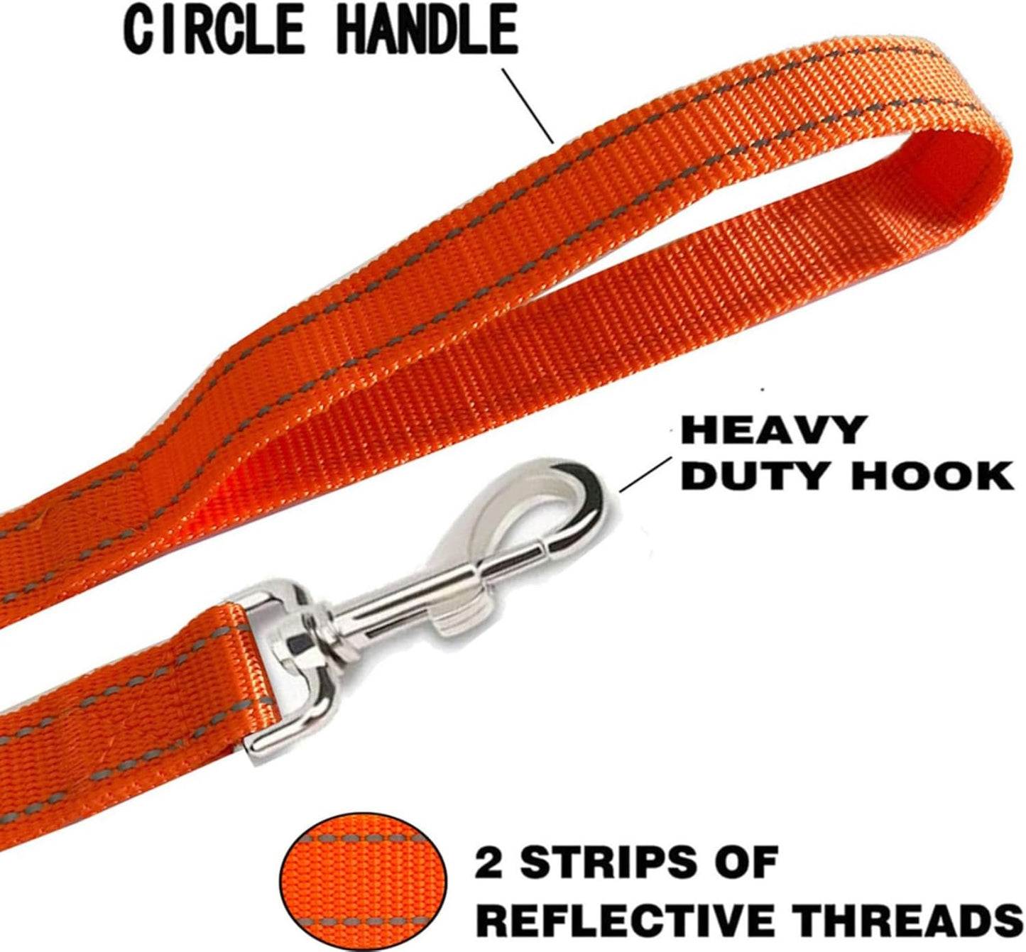 Reflective Dog Leash 4Ft /6 Feet Long, 3/4 Inch Wide, for Small and Medium Dogs