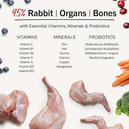 Stella & Chewy's Freeze-Dried Raw Dinner Patties - Absolutely Rabbit Recipe - High Protein Grain-Free Puppy & Dog Food - Perfect For Picky Eaters - 25 oz