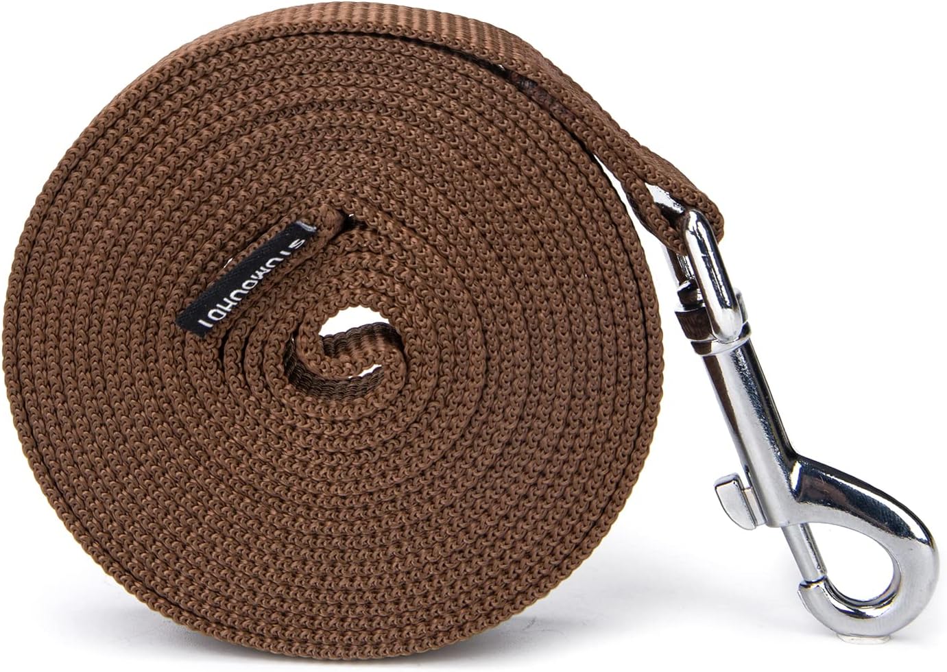 Strong Durable Nylon Dog Training Leash, 1 Inch Wide Traction Rope, 6 ft 10ft 15ft Long, for Small and Medium Dog (Brown, 10 Feet)