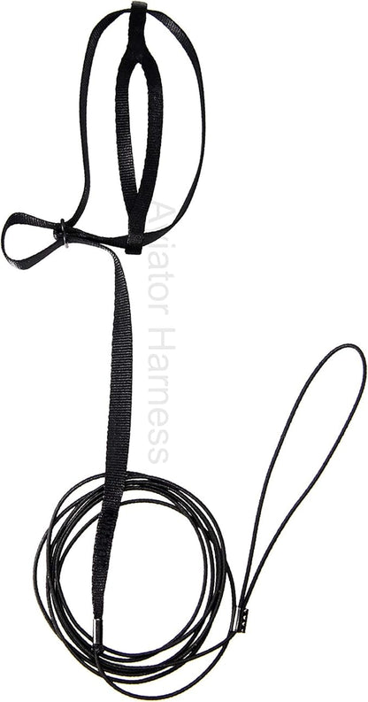 The AVIATOR Pet Bird Harness and Leash: X-Small Black