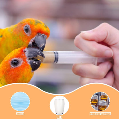 Baby Bird Feeding Syringe Set, Pet Parrot Milk Feeding Syringe with Tubes, Parrot Feeding Tubes Measuring Tools for Feeding Pets Scientific Industrial Labs… (10ml+20ml+60ml)