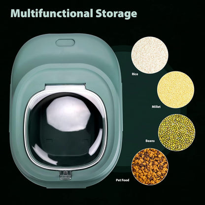 Cereal Rice Storage Containers, 20 to 50Lbs Collapsible Dry Food Dispenser Bins with Airtight Flip Lid Rolling Wheel, Kitchen Pantry to Store Sugar Flour, Dog Pet Cat Food Holder Container