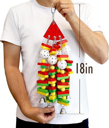 Bird Toys Parrot Toys for Large Birds Parrots, Cockatoos, Cockatiels, Parakeets, Cockatiel Cage Perch Stand Bird Cage Toy Parakeet Accessories