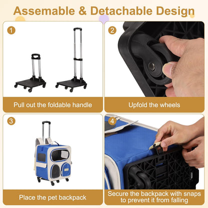 Pet Backpack Carrier, Portable and Ventilated, Nylon Dogs Cats and Small Animal Travel Bag 14.17", (Orange, 1 Pcs), Intended for Hiking/Camping/Traveling