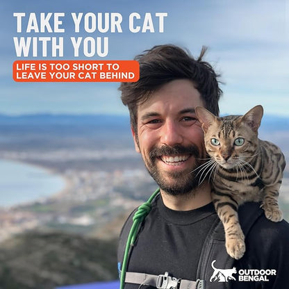 Houdini™ Escape Proof Cat Harness and Leash Set by OutdoorBengal – Black, Medium Cat Harness for Walking