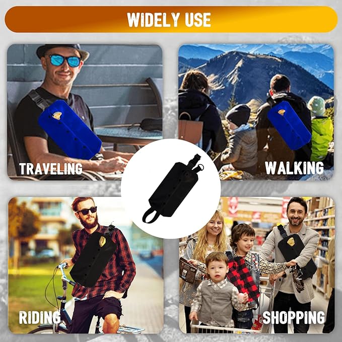 WATFOON Adjustable Lizard Leather Leash Harness and Bearded Dragon Carrier Sling, Reptile Small Pet Training Leashes and Beardie Snuggle Sling Bag for Outdoor Travel (L Black)