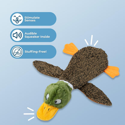 Best Pet Supplies Squeaky Dog Toys with Soft Durable Fabric for Small, Medium and Large Pets Interactive Toy for Indoor Play, Supports Active Biting and Play - 1Wild Duck, Pig, Large