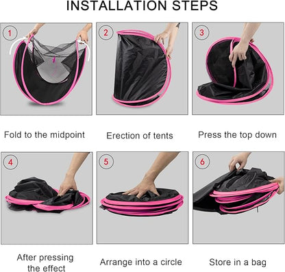 Realife Portable, Foldable Outdoor Cat Tent for Dogs and Small Animals, Rose Red