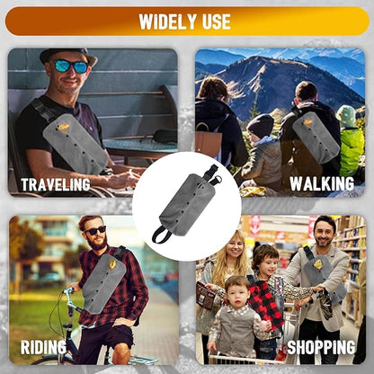 WATFOON Adjustable Lizard Leather Leash Harness and Bearded Dragon Carrier Sling, Reptile Small Pet Training Leashes and Beardie Snuggle Bag for Outdoor Travel(XL Grey Sling)