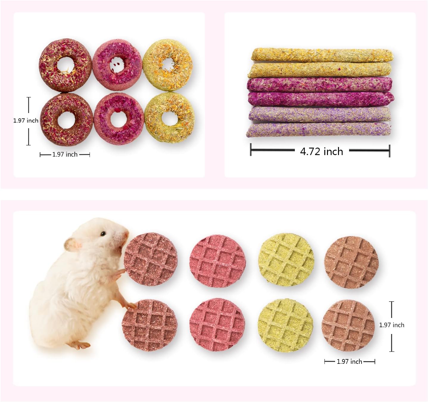 Dbeans Flourishing Rabbit Chew Toys 20PCS, Various Tastes, Rabbit Treats and Toys for Bunnies and Guinea Pigs, Promotes Dental Care and Digestion