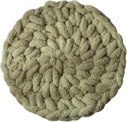 Cat Knitted Bed Mat, Extra-Soft Washable Warm Round Pads Cushions for Indoor Kittens, Cat Trees Towers, Perfect for Kneading and Sleeping (Green,Small)