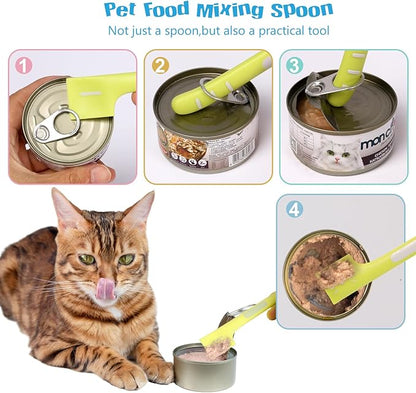 Cat Treat Spoon Squeeze Cat Strip Feeder Spoon 8PCS Cat Treat Dispenser Spoons - Squeeze-Feed Design for Wet Food, Licky Treats & Puree Tubes Bite-Proof, Easy Clean
