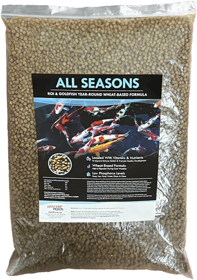 HALF OFF PONDS All Seasons Nourishing Formula Koi and Goldfish Food 5 lb Bag - KOIAS-005