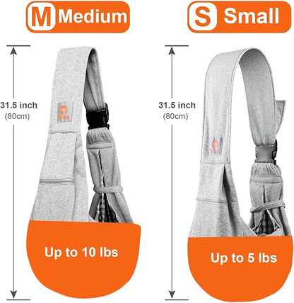 Tomkas Dog Sling Carrier for Small Dogs Puppy Carrier for Small Dogs (Grey, for Pets Weight 2-7 lbs)