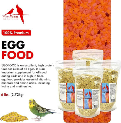Morning Bird Eggfood 6 lbs (4-Pack, 1.5 lbs Each) – Protein Food with Essential Amino Acids, Vitamins & Minerals – Supports Growth & Feather Health – Ideal Bird Seed for Breeding and All Bird Types