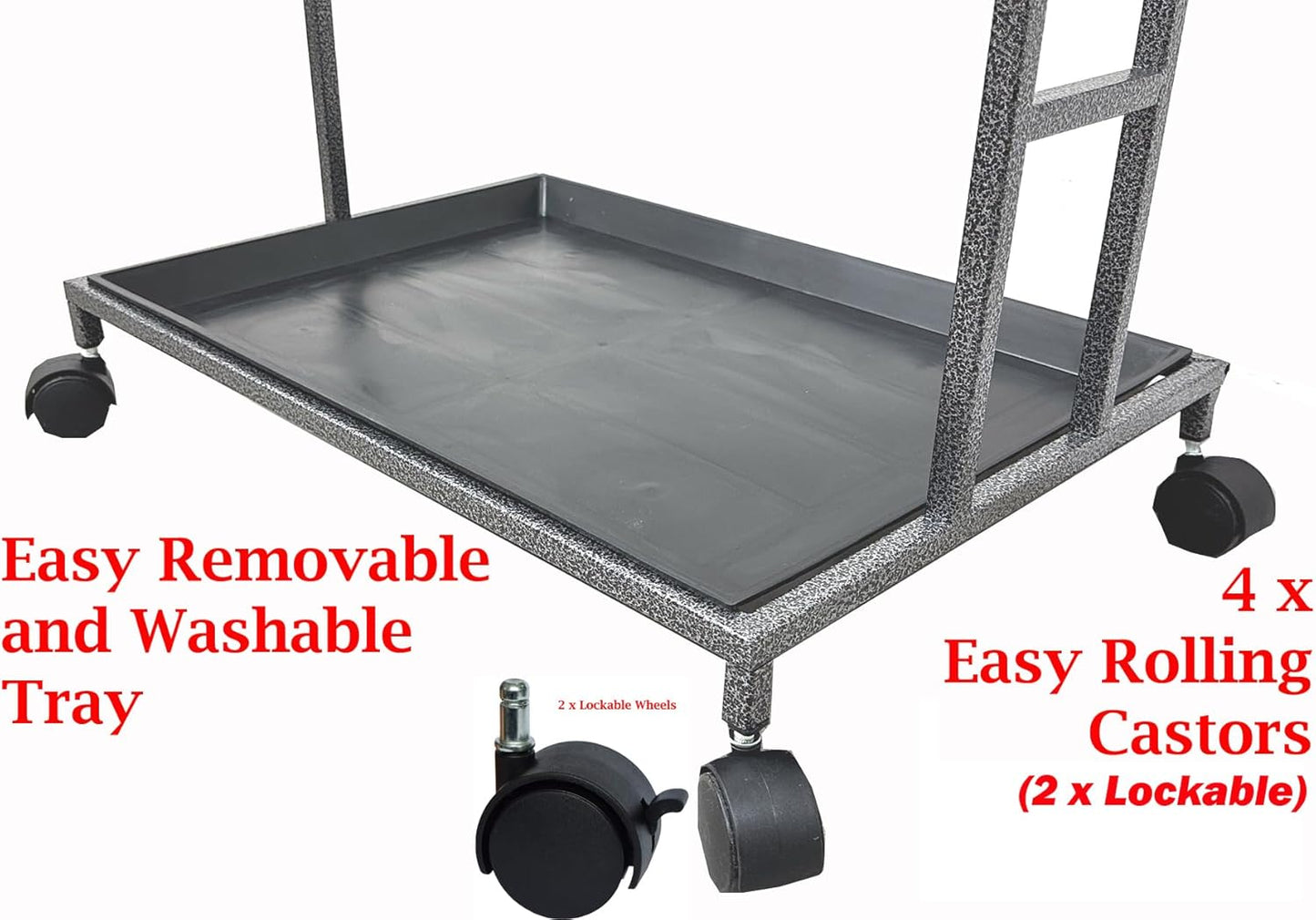 65.5 Inch X-Large Parrot Natural Perch Stand Bird Play Ground Training with Strong Climbing Play Ladder Stainless Feeding Bowls Toy Hook Removable Washable Tray Lockable Rolling Wheels