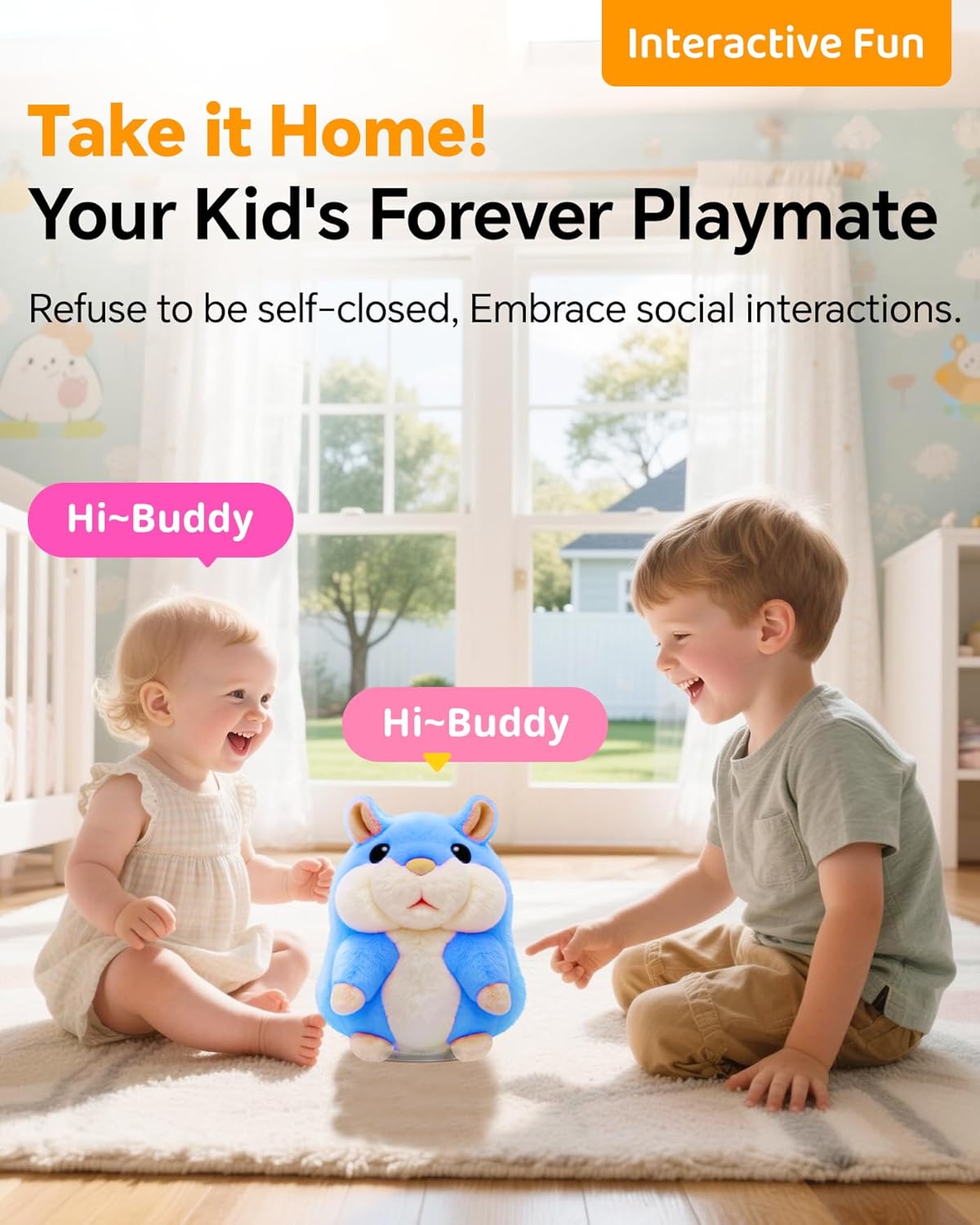 White Elephant Gifts for Adults Talking Hamster Repeats What You Say,2025 Coolest New Infant Unusual Birthday Gifts List,Small Top Xmas Toys for Ages 2-4 Boys Blue Stocking Stuffers Kid