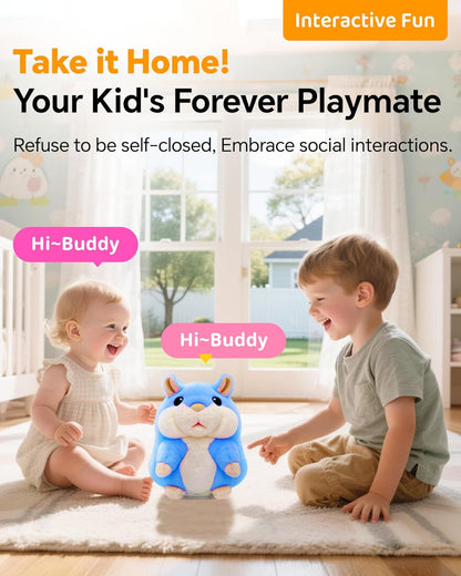 White Elephant Gifts for Adults Talking Hamster Repeats What You Say,2025 Coolest New Infant Unusual Birthday Gifts List,Small Top Xmas Toys for Ages 2-4 Boys Blue Stocking Stuffers Kid