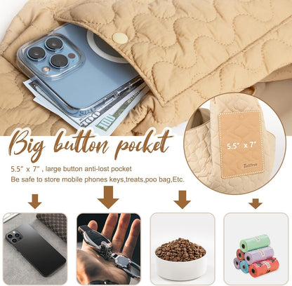 Dog Sling for Small Dogs, Front Dog Sling Carrier, Padded Adjustable Pet Soft Carrier with Adjustable Shoulder Strap, Travel Safety Harness Machine Washable for Small Cats Puppy Outdoor