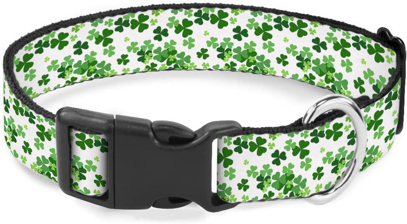 Green Shamrock St Patrick's Day Pet Collars Dog Collars Soft Elastic Neck Strap for Female Male Puppy Cats