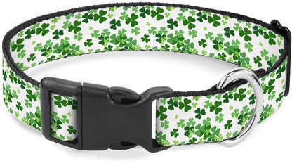 Green Shamrock St Patrick's Day Pet Collars Dog Collars Soft Elastic Neck Strap for Female Male Puppy Cats