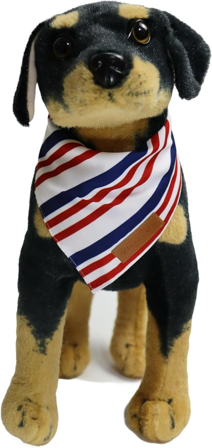 Realeaf 4th of July Dog Bandanas 2 Pack, Reversible American Flag Pet Scarf for Boy and Girl, Premium Durable Fabric, Patriotic Bandana for Medium and Large Dogs (Large)