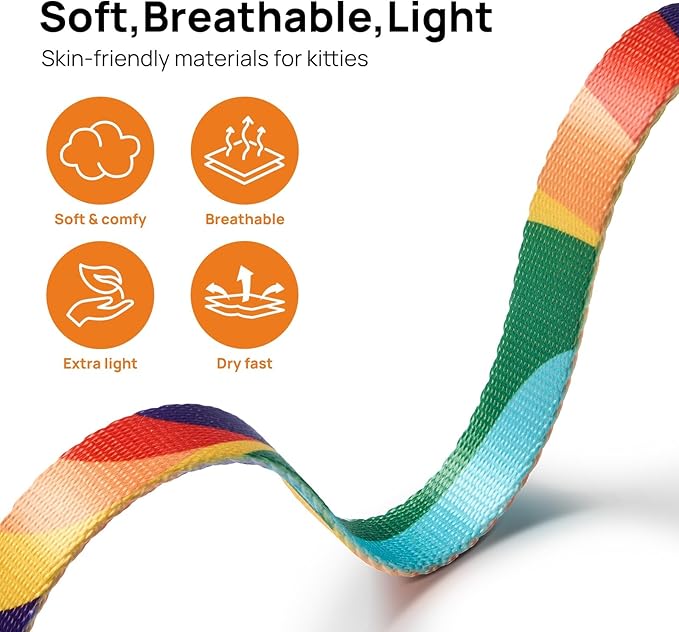 Cat Harness and Leash Set - Escape Proof Adjustable Cat Harness, Comfortable Soft Lightweight, Use Safe & Easy, Walking Travel Kitten Harness for Small Medium Large Cats (Yellowstone Park)