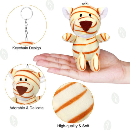 Elcoho 14 Pieces Safari Mini Jungle Animal Plush Toys Small Stuffed Forest Animals Plush Toys 5.9 Inch Keychain Decorations for Animal Themed Parties Goody Bags Filler Favors (Standing)