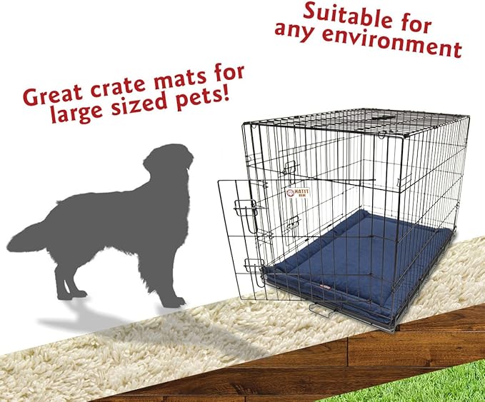 Majestic Pet Orthopedic Memory Foam Dog Crate Mat - Plush Pet Bed Pad for Crates & Kennels | USA Crafted | 42"x26" Villa Navy