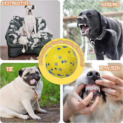 2 Pack Dog Balls Indestructible Interactive Dog Ball Durable Chew Toy for Aggressive Chewers Water-Friendly Tough Bouncing Ball for Dogs (2 Balls)