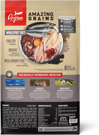 ORIJEN Amazing Grains High Protein Dry Dog Food Fit & Trim Recipe 22.5lb Bag