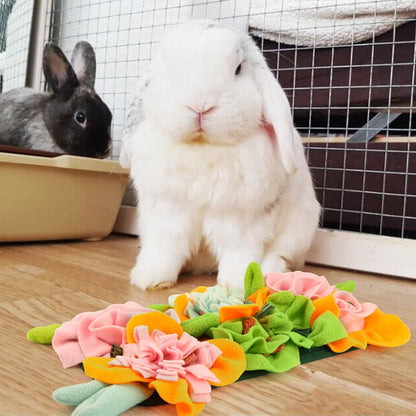 Rabbit Foraging Mat, Guinea Pig Toys19.69" X 10.63"Small Animal Foraging Mat,Enrichment Toy Promotes Natural Foraging Behavior and Mental Stimulation for Rabbits Ferrets Chinchillas