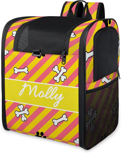 Cat Backpack Carrier-Customizable, Breathable Pet Carrier Backpack for Outdoor Travel/Vet Visits/Daily Use, Adjustable & Secure Design for Small Dogs and Cats Style11