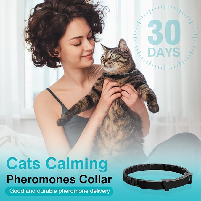 Calming Collar for Cats 6 Pack Cat Calming Pheromones Collar Stress and Anxiety Relief for 30 Days Pheromone Collars Adjustable Calm Care Products Anti Aggression Stop Meowing Relaxer for Cats in Heat