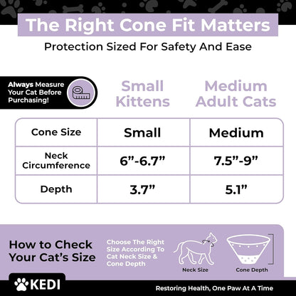 Cat Recovery Cone Kit Post Surgical Soft Pet Vest, Collar, and Non-Irritating Protection Cone for Cats - Comfortable Injury Care Solution (Black, S)