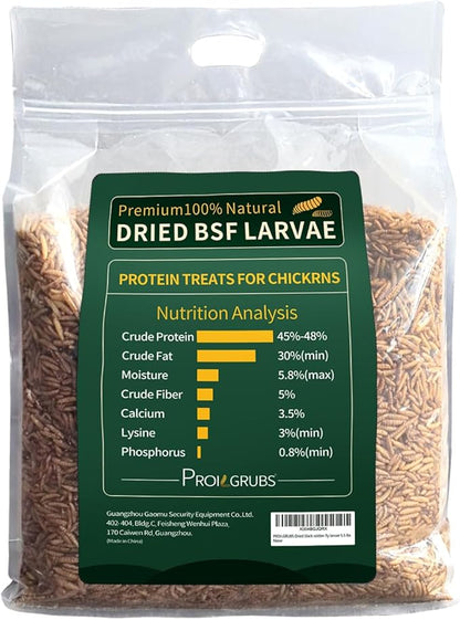PROILGRUBS Dried black soldier fly larvae 5.5 lbs, 1 Count (Pack of 1)