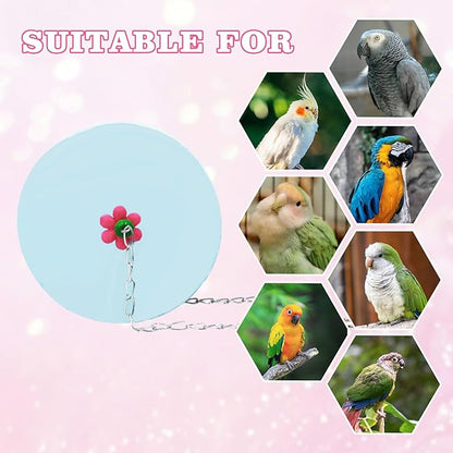 Bird Beak Grinding Stone – Large Blue Cylinder Parrot Chew Toy with Metal Hanging Chain – Cage Accessory for Macaws, African Greys, Cockatiels & Medium to Large Birds