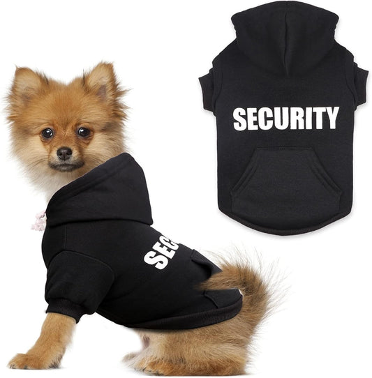 Dog Hoodie Security Dog Sweater Soft Brushed Fleece Pet Clothes Hoodie Sweatshirt with Pocket Sweaters for Small Dogs(XS)