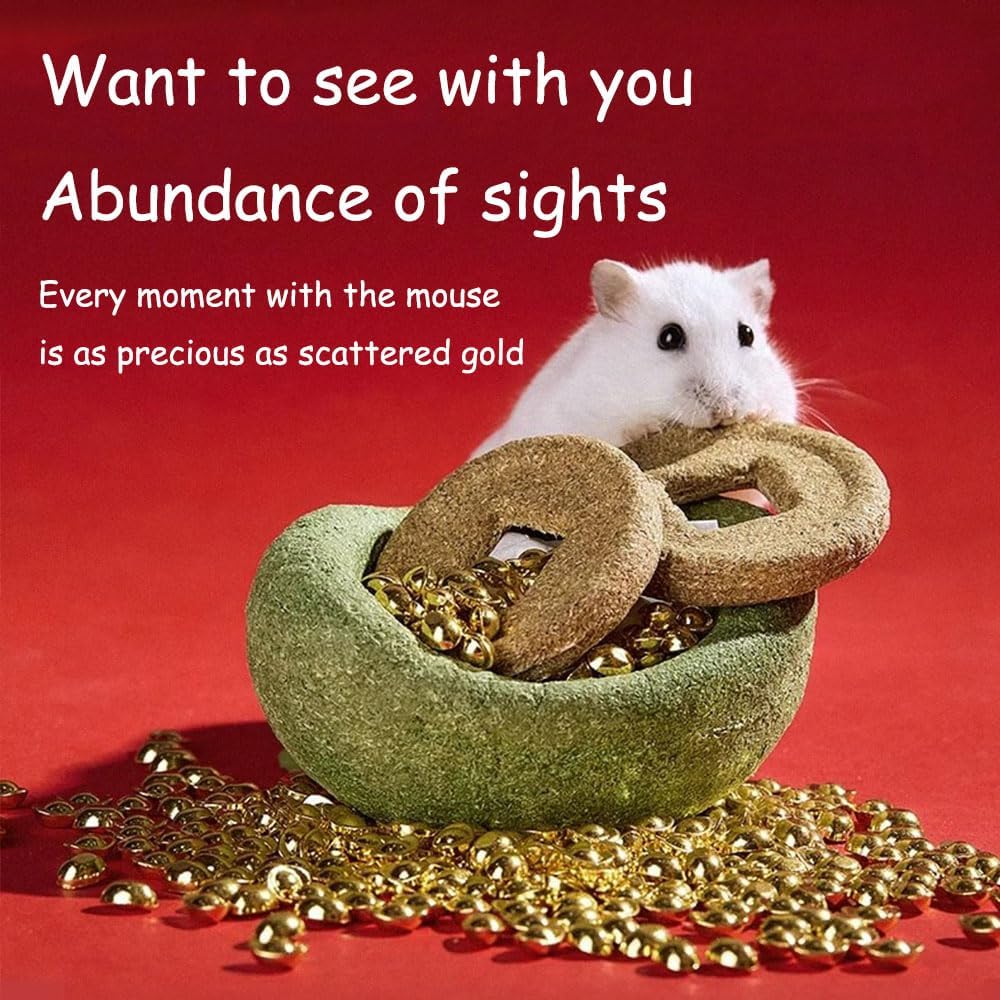 Unique-Shaped Hamster Toys Guinea Pig Toys, Timothy Hay for Pet Rabbits, Guinea Pigs, and Chinchillas Golden