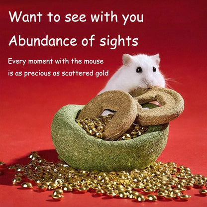 Unique-Shaped Hamster Toys Guinea Pig Toys, Timothy Hay for Pet Rabbits, Guinea Pigs, and Chinchillas Golden