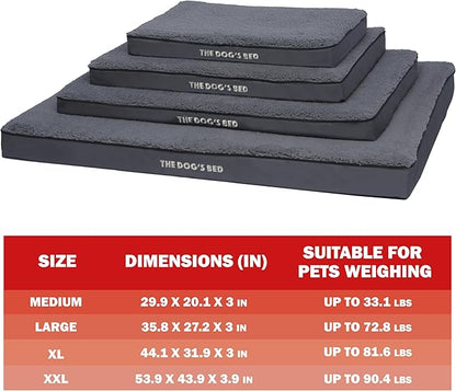 The Dog’s Bed Orthopedic Dog Bed, Large Grey Plush, Waterproof, Supportive Dog Bed with Washable Replaceable Covers
