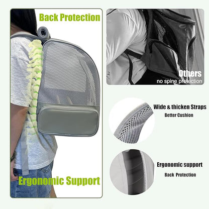 Bird Backpack Carrier with Front Zipper Opening, Portable Bird Travel Carrier Cage with 2 Standing Perches and Metal Tray, Breathable Transport Bag for Parakeet, Budgie, Conure, Cockatiel, Parrot