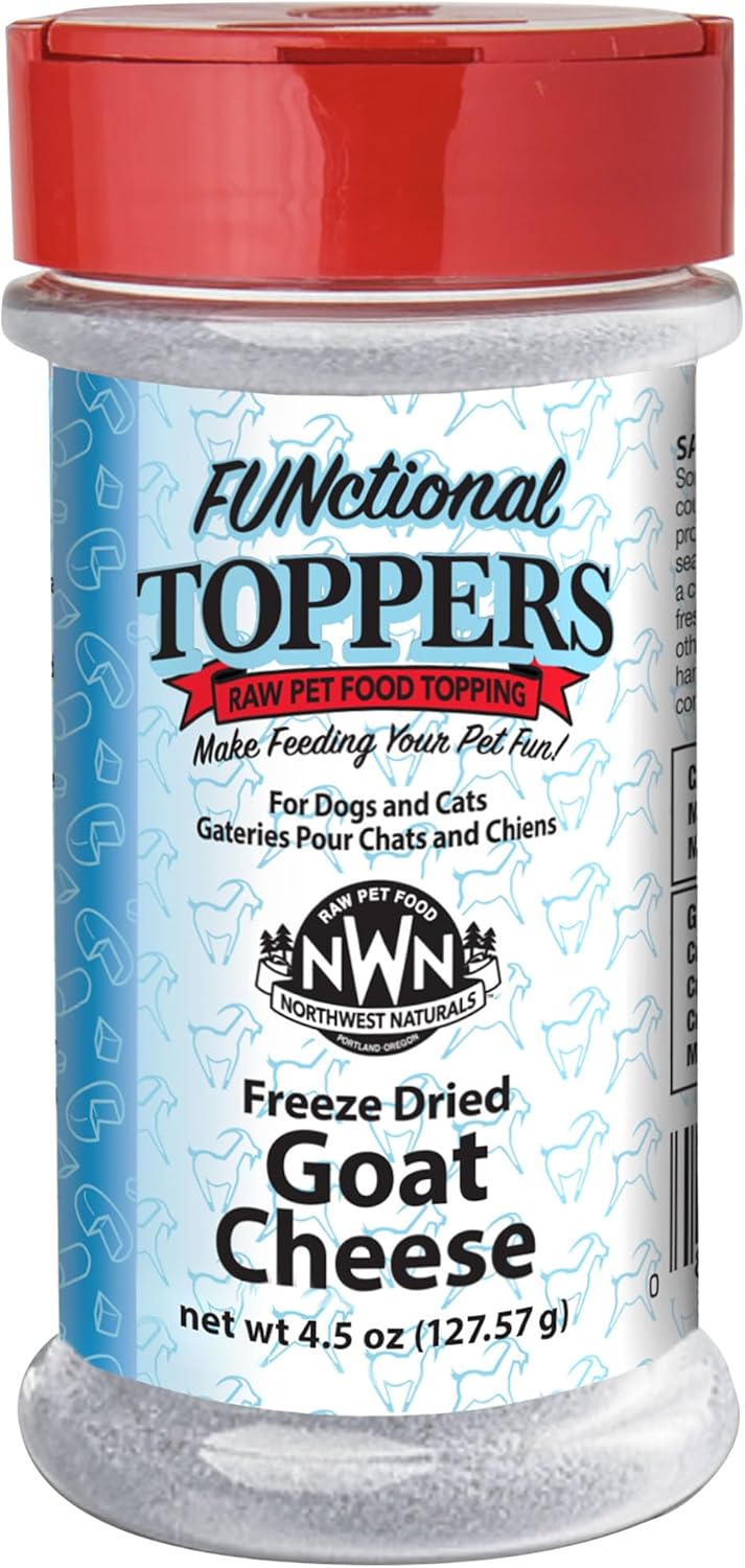 Northwest Naturals Freeze-Dried Goat Cheese Functional Topper - for Dogs & Cats - Healthy, 1 Ingredient, Human Grade Ingredients, All Natural, Proudly Made in USA, 4.5 Oz (Pack of 1)